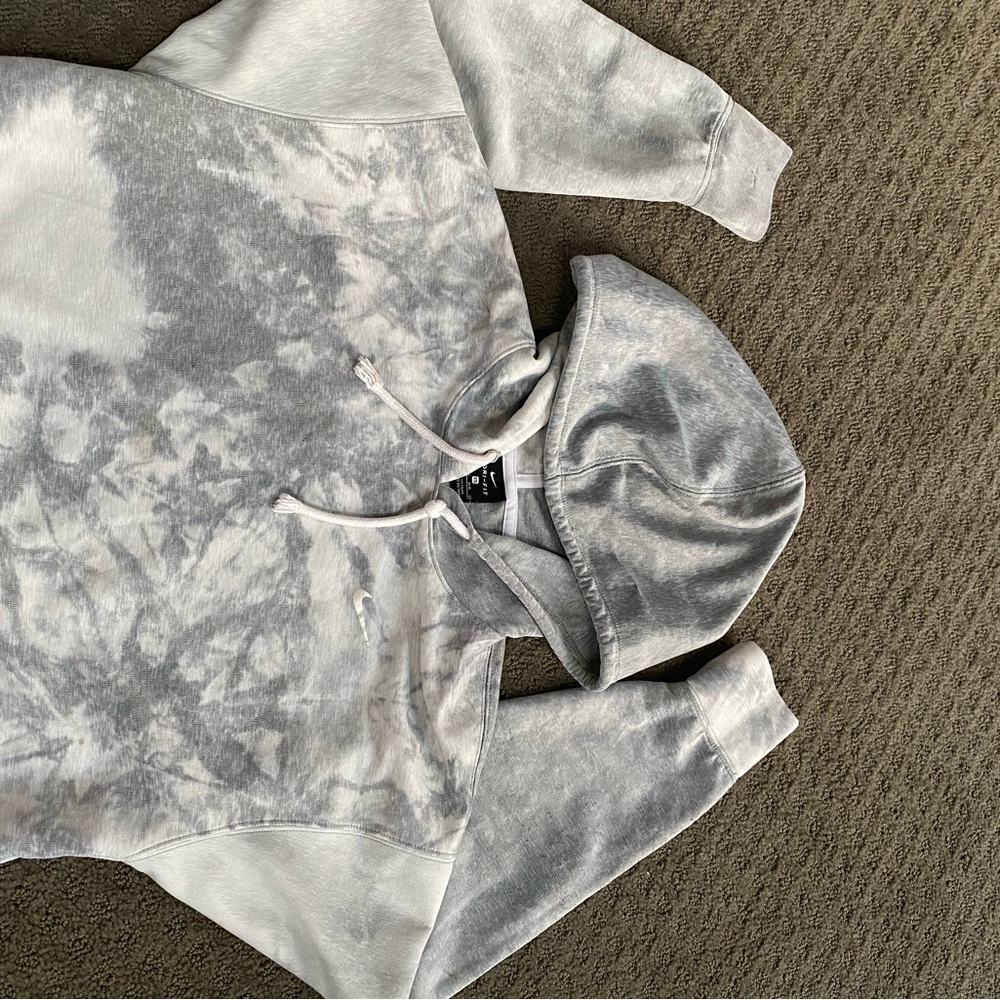 Nike White and grey tight hoodie
